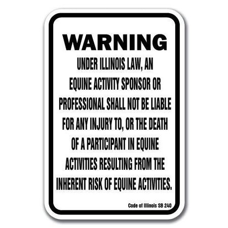 SIGNMISSION Safety Sign, 18 in Height, Aluminum, 12 in Length, Equine - Illinois A-1218 Equine - Illinois